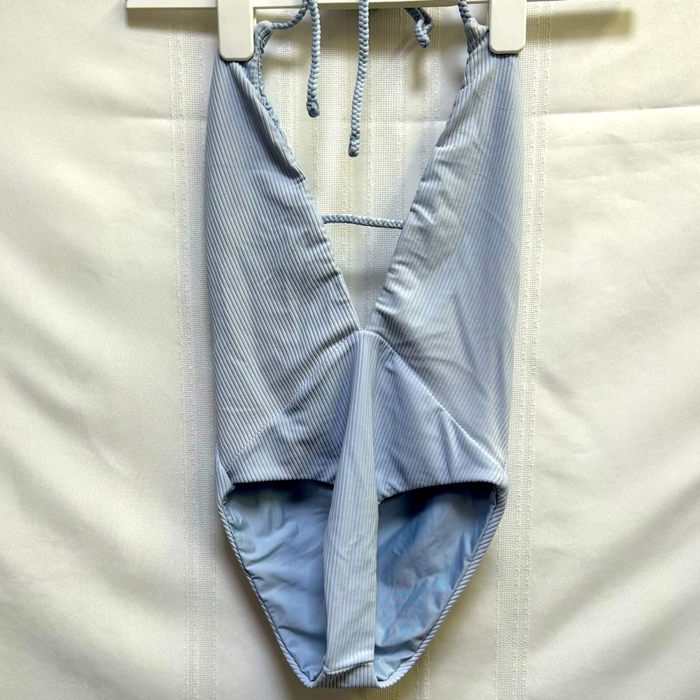 Frankie's Women's One Piece Swimsuit Ribbed Halter Top